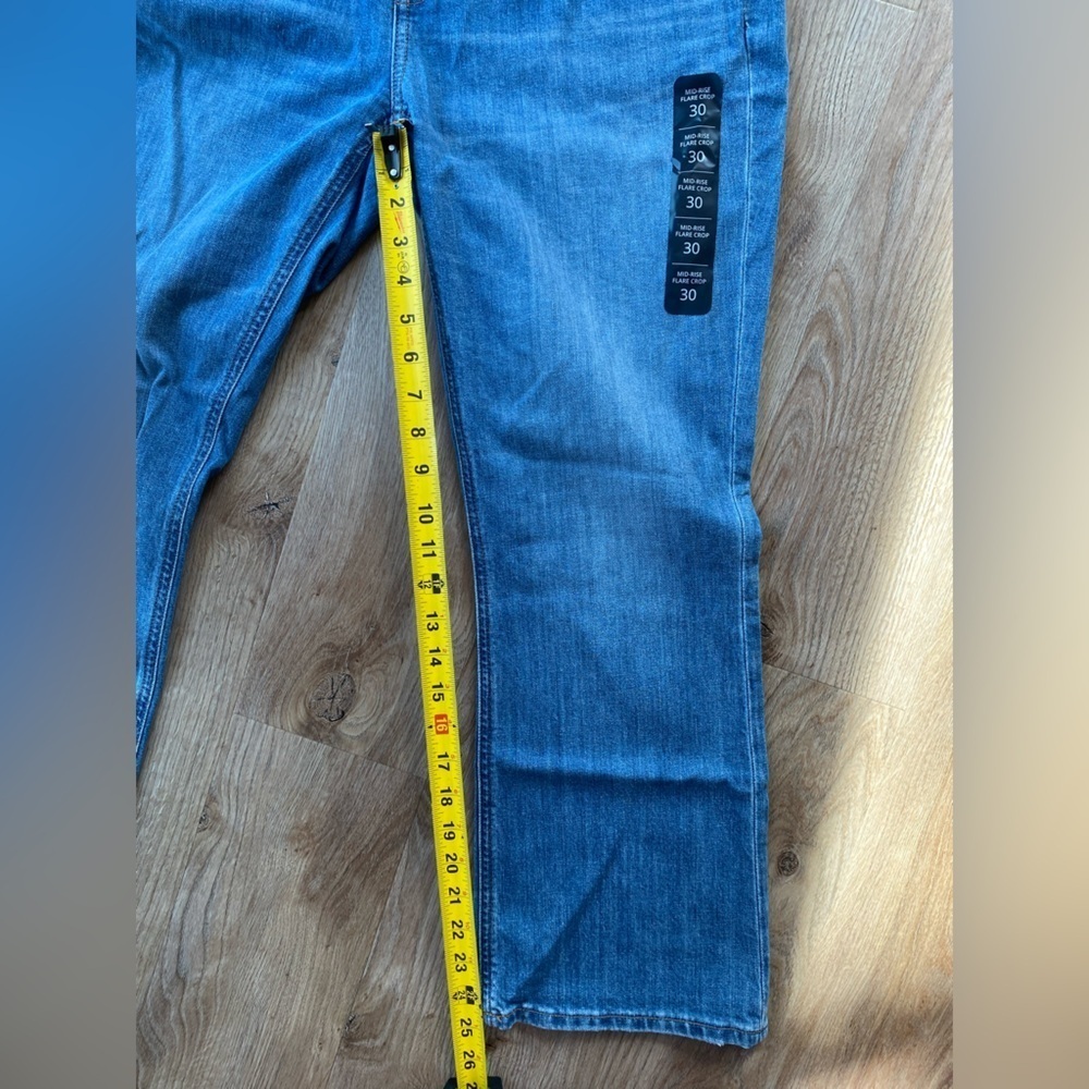 NWT JCrew W30 flare crop mid-rise jean all-day stretch medium wash blue pebble - Picture 9 of 13